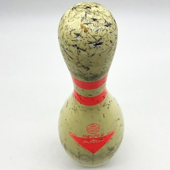 Vtg AMF Amflite-2 Pink Two Stripe WIBC-ABC Approved Surlyn Coated Bowling Pin - Picture 4 of 5